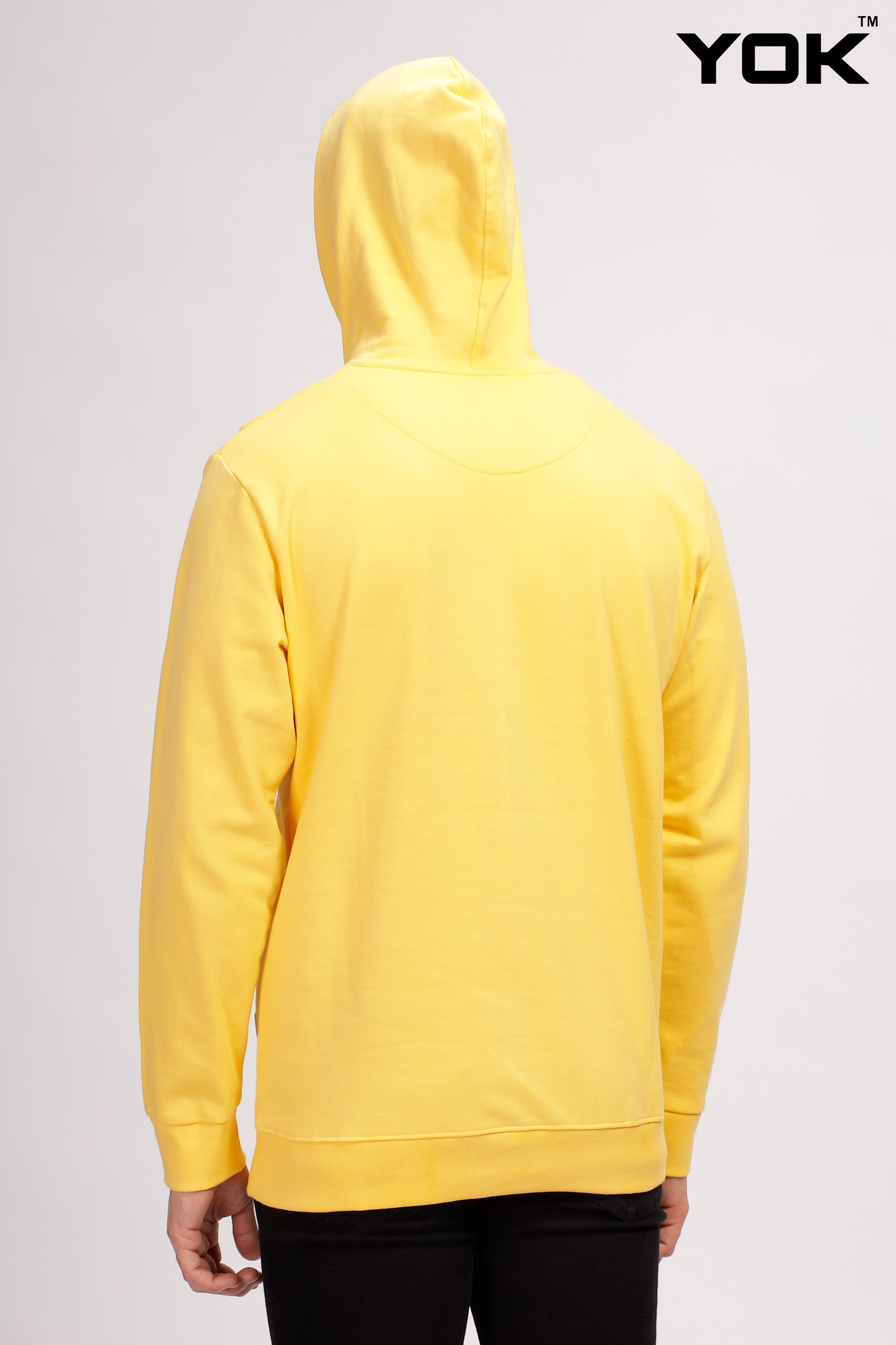  Plain Men's Yellow Hoodie 