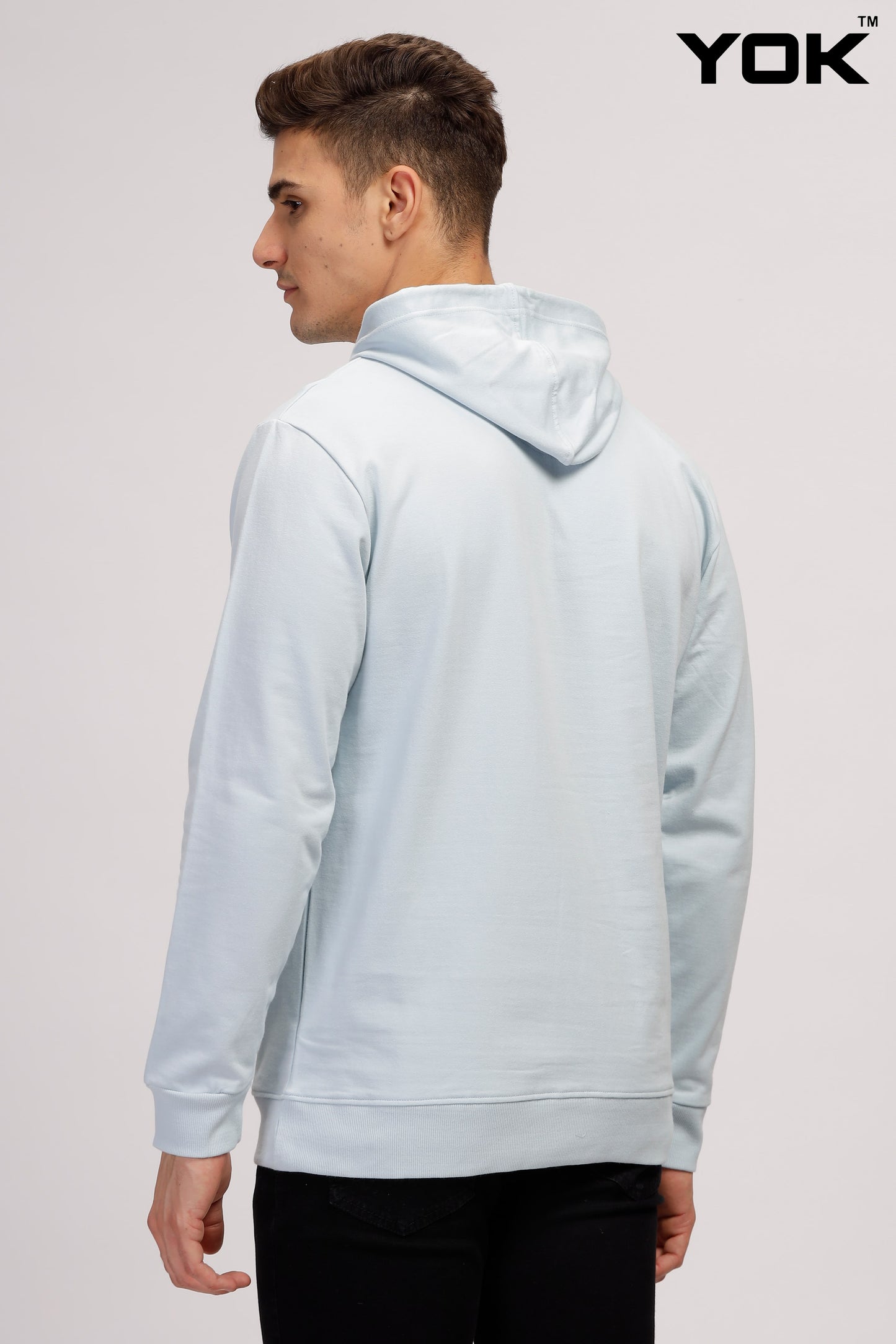 Plain Sky Blue Hoodie for Men 