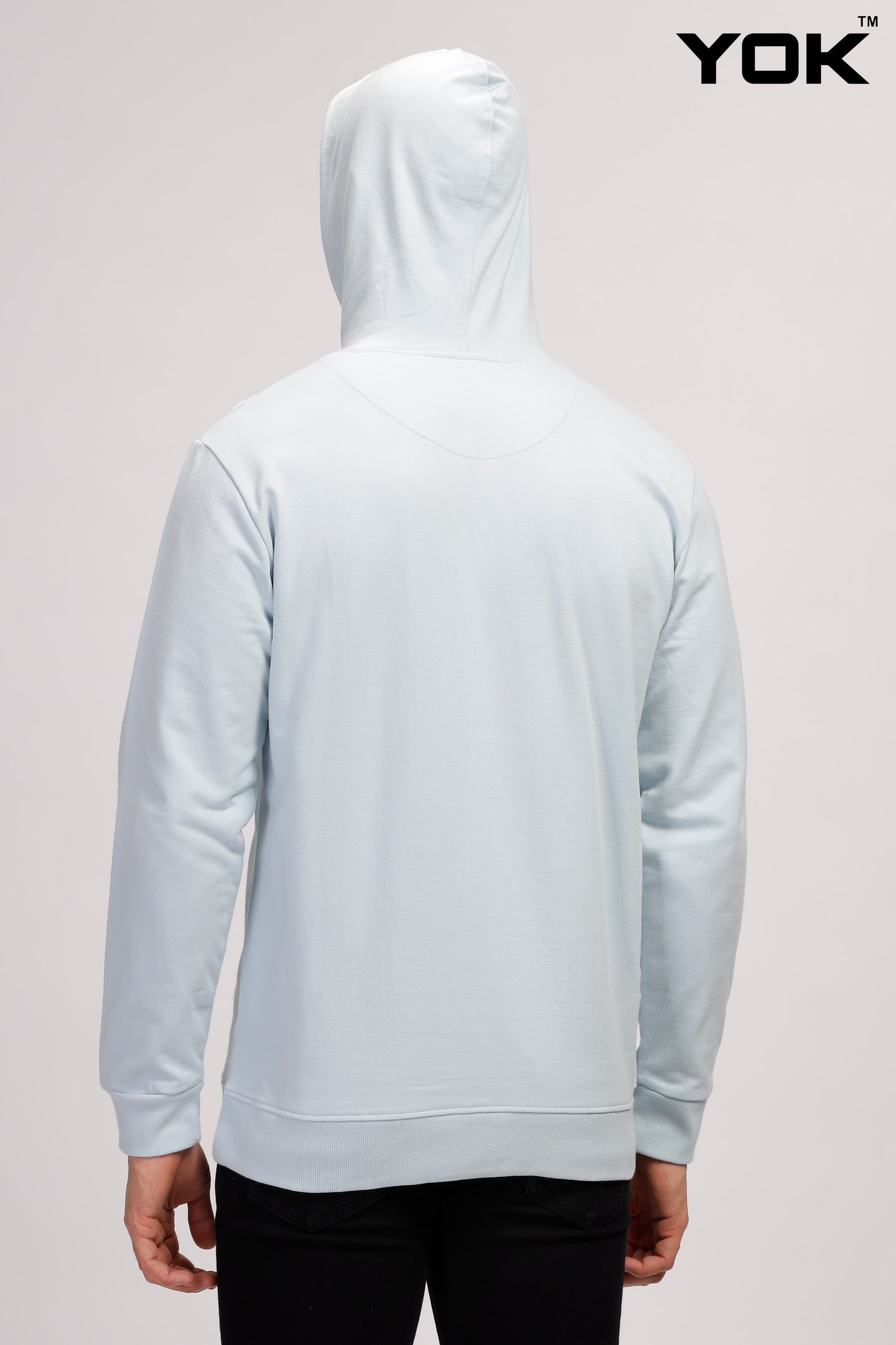 Plain Sky Blue Hoodie for Men 