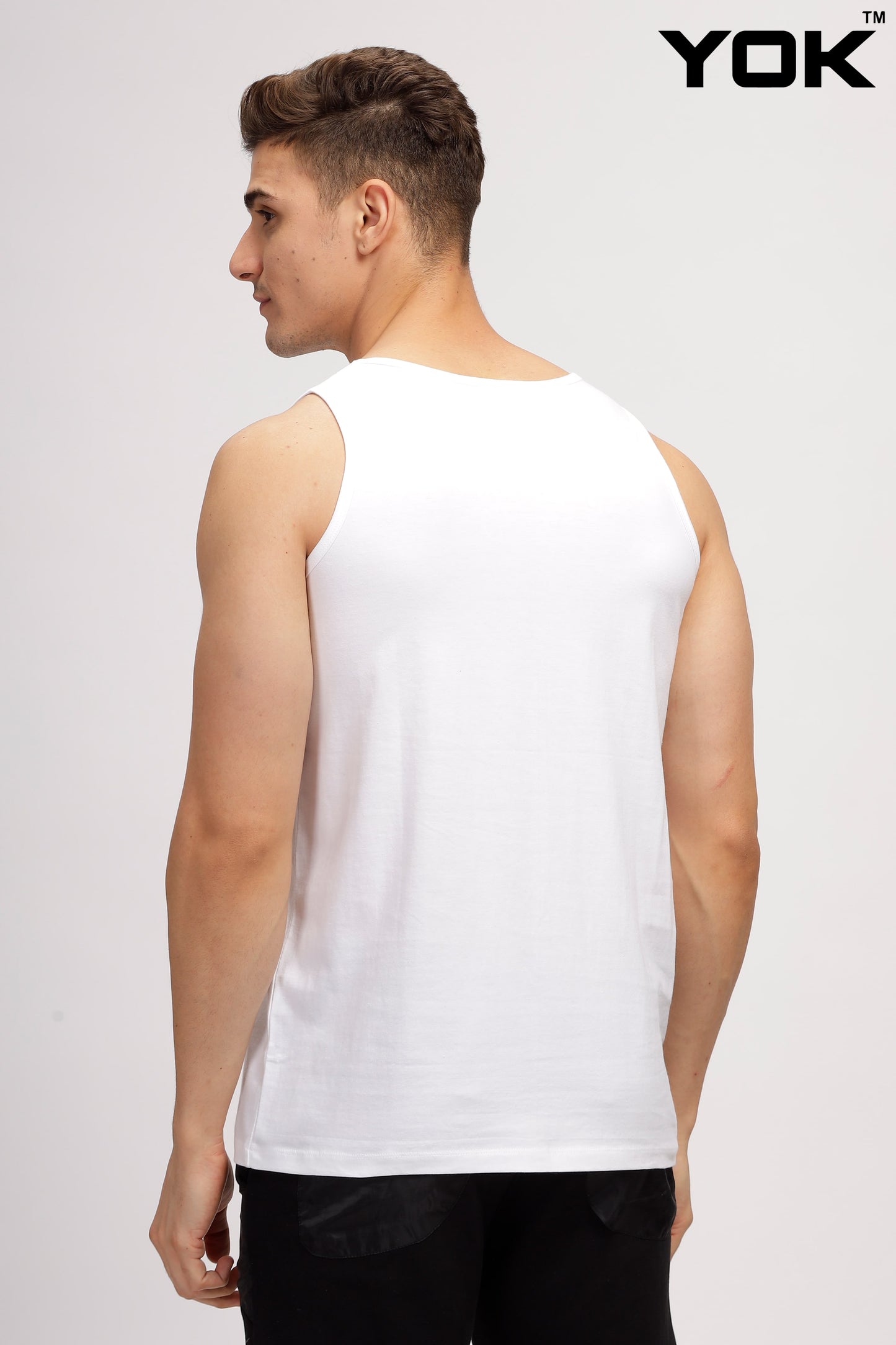 White Sleeveless T-Shirts for Men