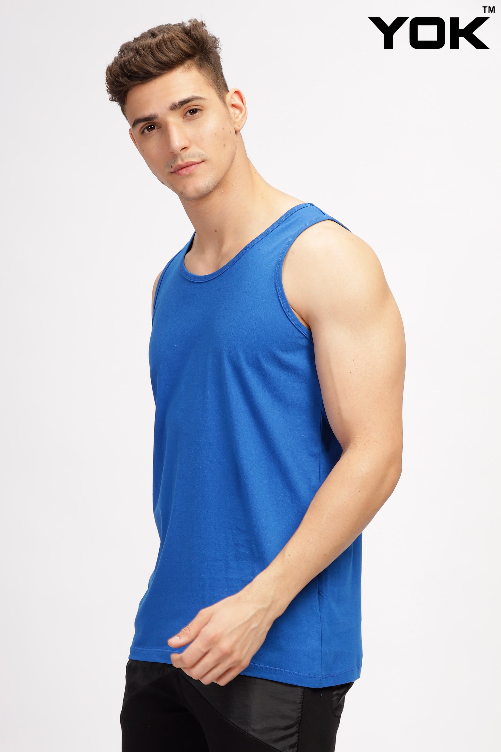 Blue Sleeveless Top for Men