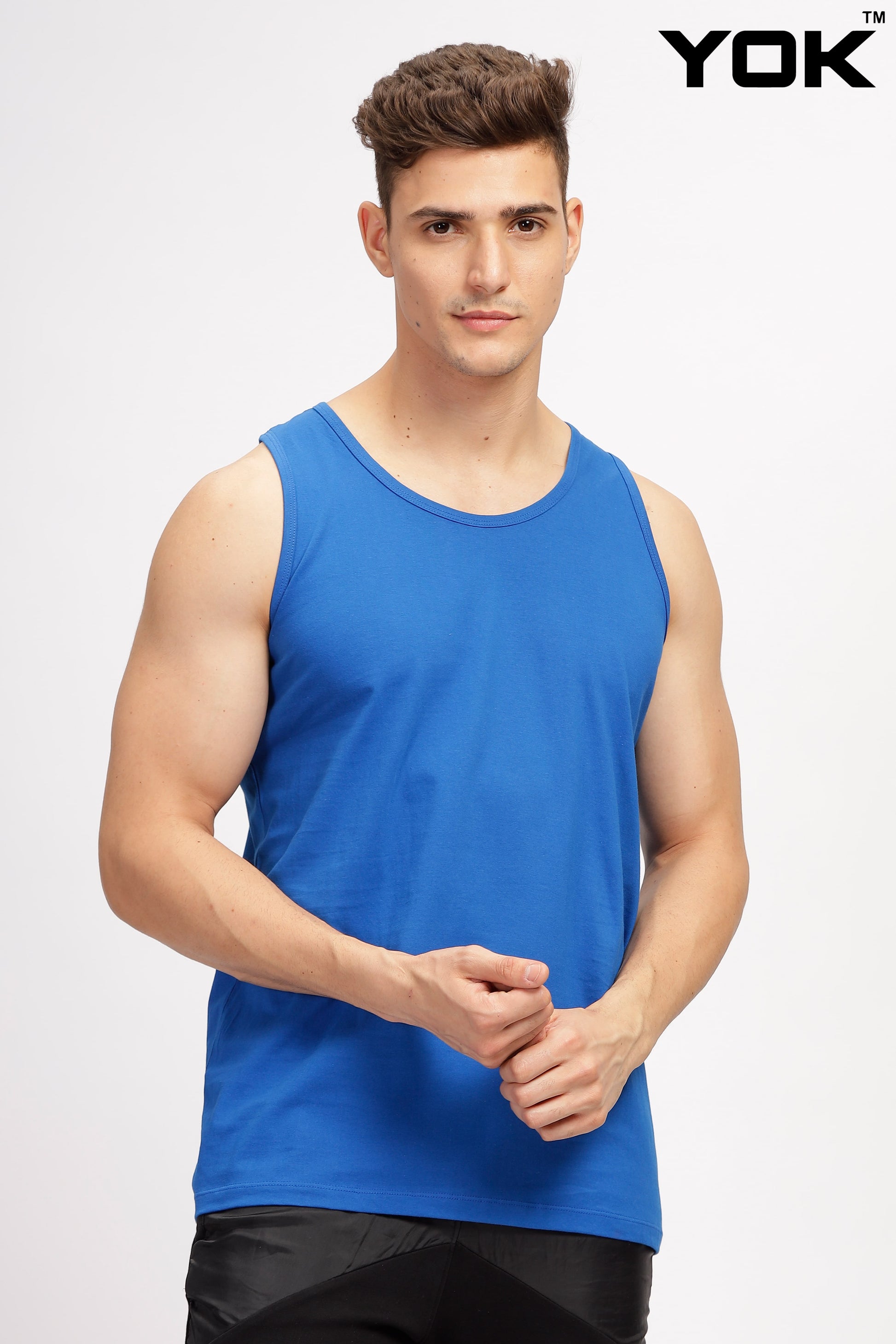 Blue Sleeveless Top for Men