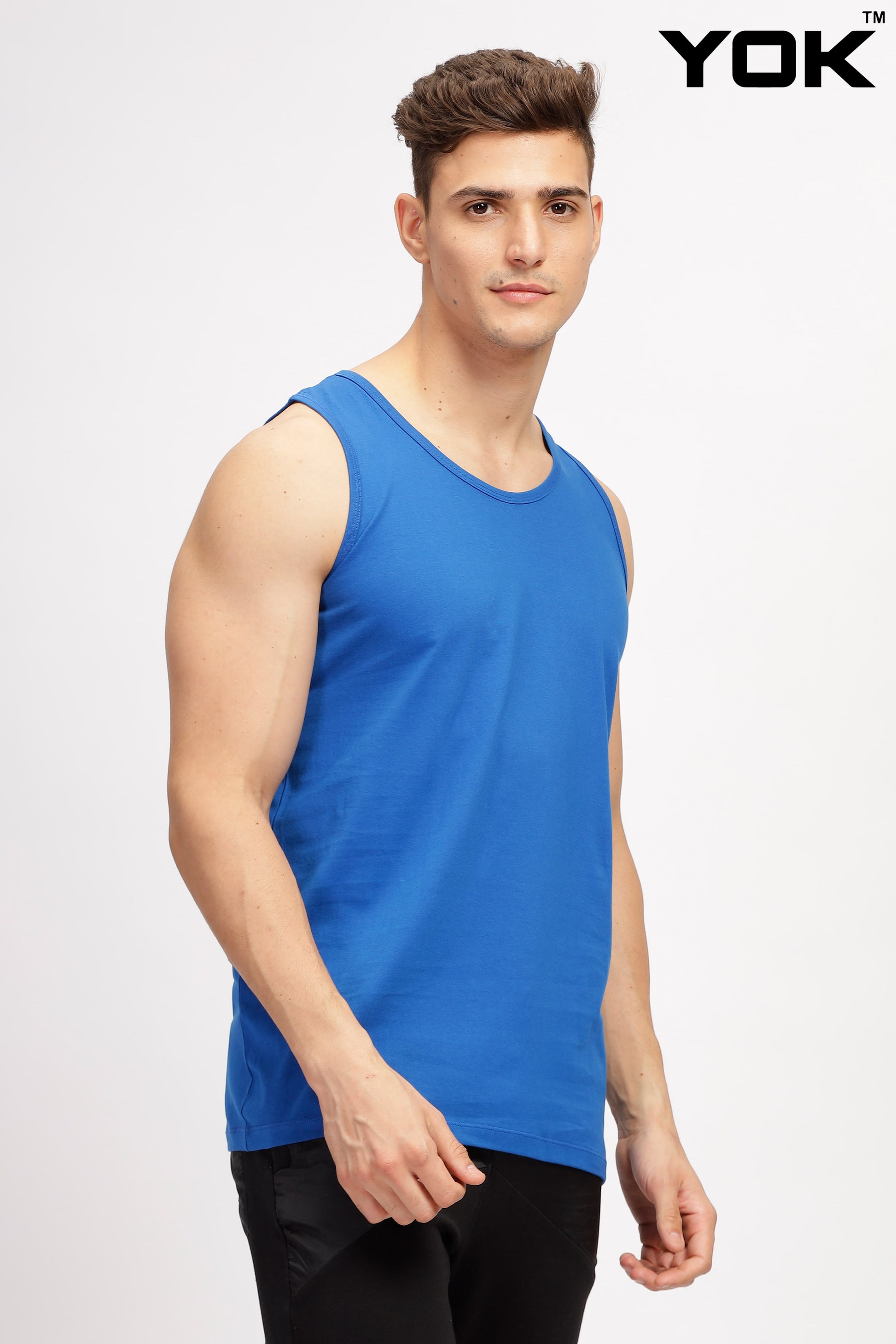 Blue Sleeveless Top for Men