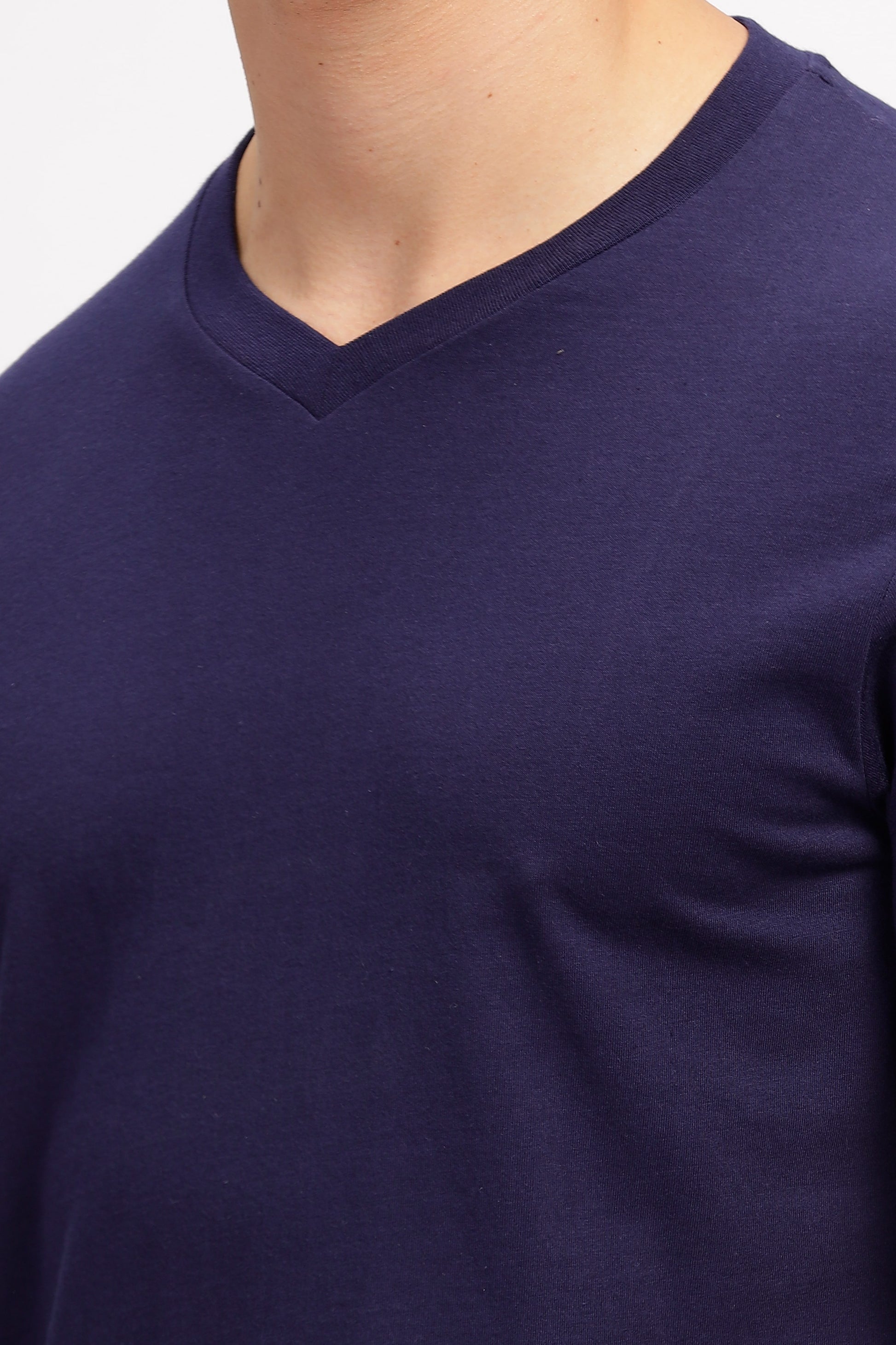 Navy V  Neck T Shirts